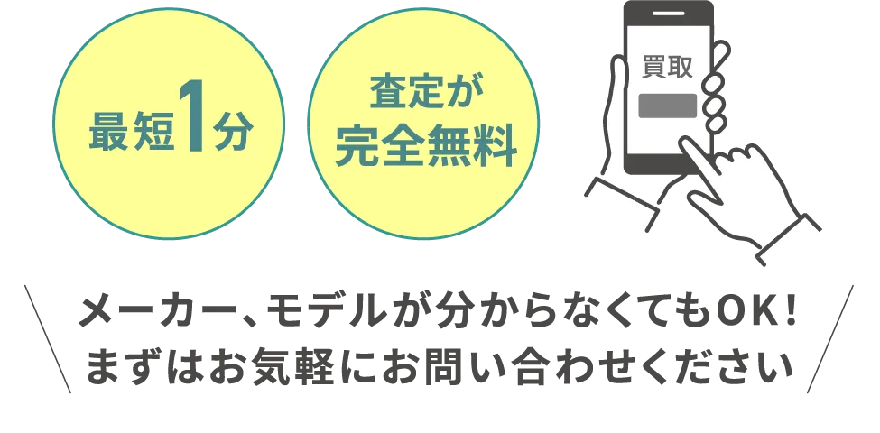 メーカー、モデルが分からなくてもOK！まずはお気軽にお問い合わせください